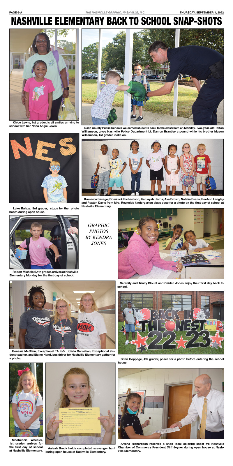NASHVILLE ELEMENTARY BACK TO SCHOOL SNAP-SHOTS