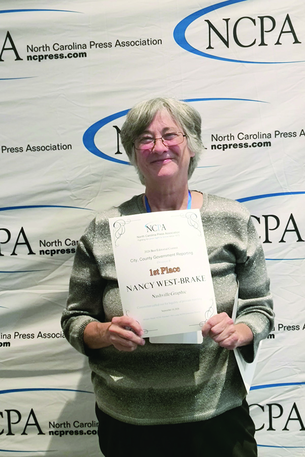 NC PRESS AWARD<BR>Graphic reporter earns first place state honor