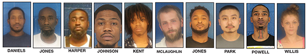 Nash deputies round up 10 suspects on drug, gun charges