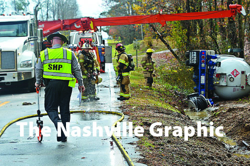 Tanker overturns in Dortches